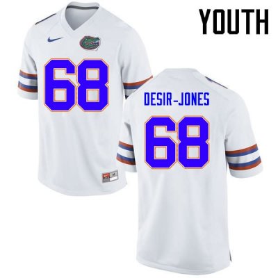 Youth Florida Gators #68 Richerd Desir-Jones NCAA Nike White Authentic Stitched College Football Jersey KUC1462KC